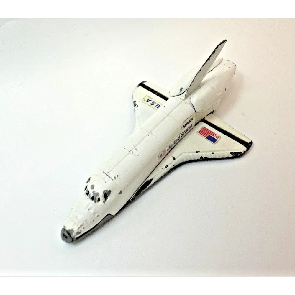 Vintage Ertl NASA Space Shuttle Die Cast Metal Toy USA White Orbiter 3 Inch